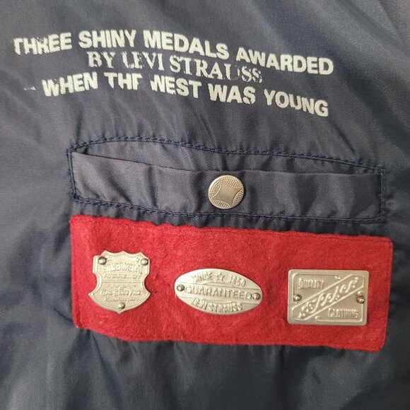 Vintage 1980s Levi Strauss Elesco MA1 Flyers Men's Baseball Bomber Jacket Size L - Picture 7 of 12